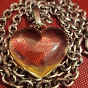 Chic Heart Pendant Necklace with Silver Chain